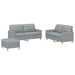 Set de canapele cu perne, 3 piese, gri deschis, textil - WALTI WALTI