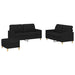 Set de canapele cu perne, 3 piese, negru, textil - WALTI WALTI