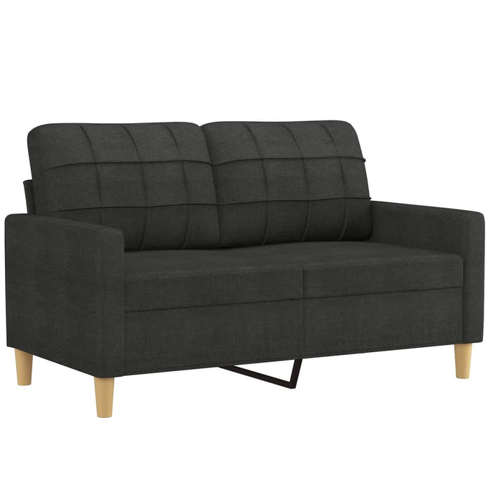 Set de canapele cu perne, 3 piese, negru, textil - WALTI WALTI