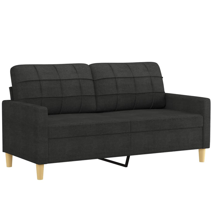 Set de canapele cu perne, 3 piese, negru, textil - WALTI WALTI