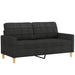 Set de canapele cu perne, 3 piese, negru, textil - WALTI WALTI