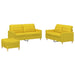 Set de canapele cu perne, 3 piese, galben deschis, textil - WALTI WALTI