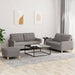 Set de canapea cu perne, 3 piese, gri taupe, material textil - WALTI WALTI