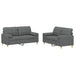 Set de canapele cu perne, 2 piese, gri închis, material textil - WALTI WALTI