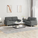Set de canapele cu perne, 2 piese, gri închis, material textil - WALTI WALTI