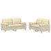 Set de canapele cu perne, 2 piese, crem, material textil - WALTI WALTI