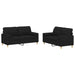 Set de canapele cu perne, 2 piese, negru, material textil - WALTI WALTI