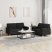 Set de canapele cu perne, 2 piese, negru, material textil - WALTI WALTI