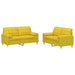 Set de canapele cu perne, 2 piese, galben deschis, textil - WALTI WALTI