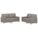 Set de canapele cu perne, 2 piese, gri taupe, textil - WALTI WALTI