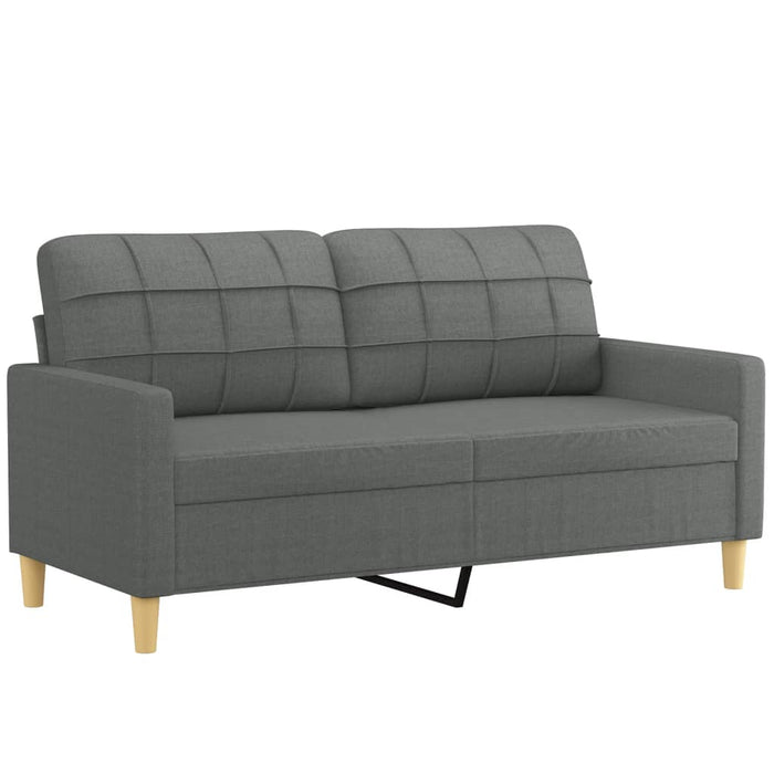 Set de canapele cu perne, 3 piese, gri închis, textil - WALTI WALTI