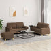 Set de canapele cu perne, 3 piese, maro, textil - WALTI WALTI