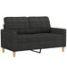 Set de canapele cu perne, 3 piese, negru, textil - WALTI WALTI