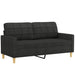 Set de canapele cu perne, 3 piese, negru, textil - WALTI WALTI