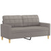Set de canapele cu perne, 3 piese, gri taupe, textil - WALTI WALTI