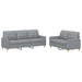 Set de canapele cu perne, 2 piese, gri deschis, textil - WALTI WALTI