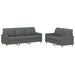 Set de canapele cu perne, 2 piese, gri închis, textil - WALTI WALTI