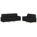 Set de canapele cu perne, 2 piese, negru, textil - WALTI WALTI
