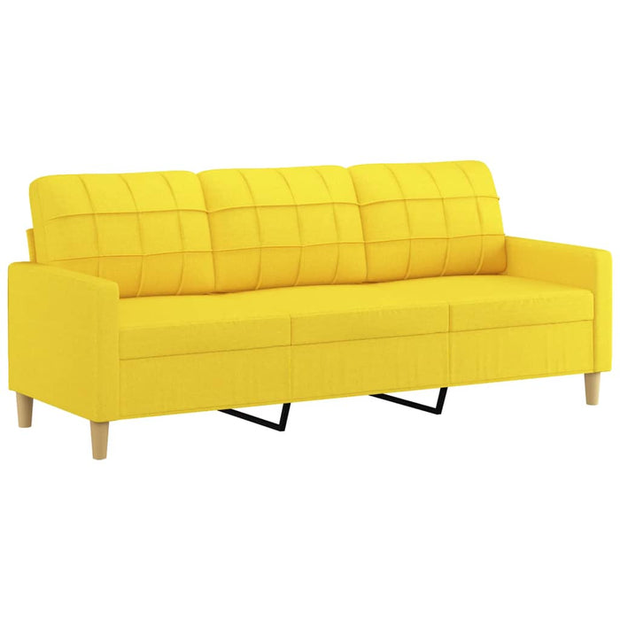 Set de canapele cu perne, 2 piese, galben deschis, textil - WALTI WALTI