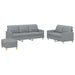 Set de canapele cu perne, 3 piese, gri deschis, textil - WALTI WALTI