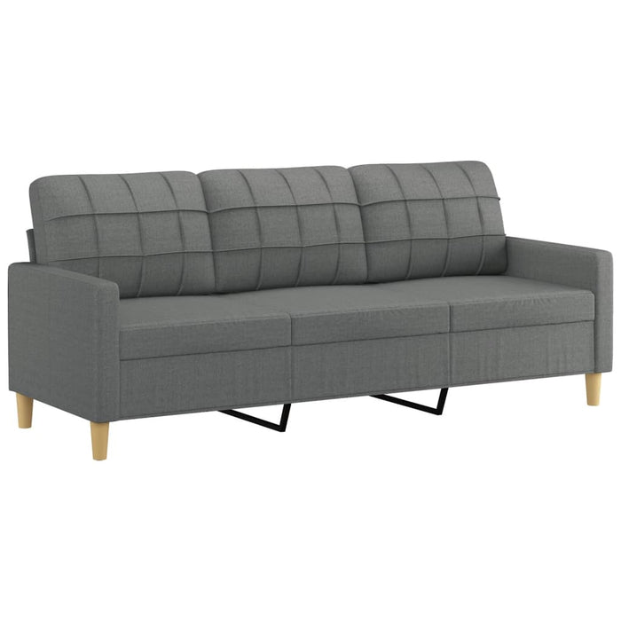 Set de canapele cu perne, 3 piese, gri închis, textil - WALTI WALTI