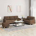 Set de canapele cu perne, 3 piese, maro, textil - WALTI WALTI