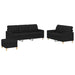 Set de canapele cu perne, 3 piese, negru, textil - WALTI WALTI