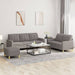 Set de canapea cu perne, 3 piese, gri taupe, material textil - WALTI WALTI