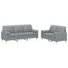 Set de canapele cu perne, 2 piese, gri deschis, material textil - WALTI WALTI