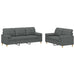 Set de canapele cu perne, 2 piese, gri închis, material textil - WALTI WALTI