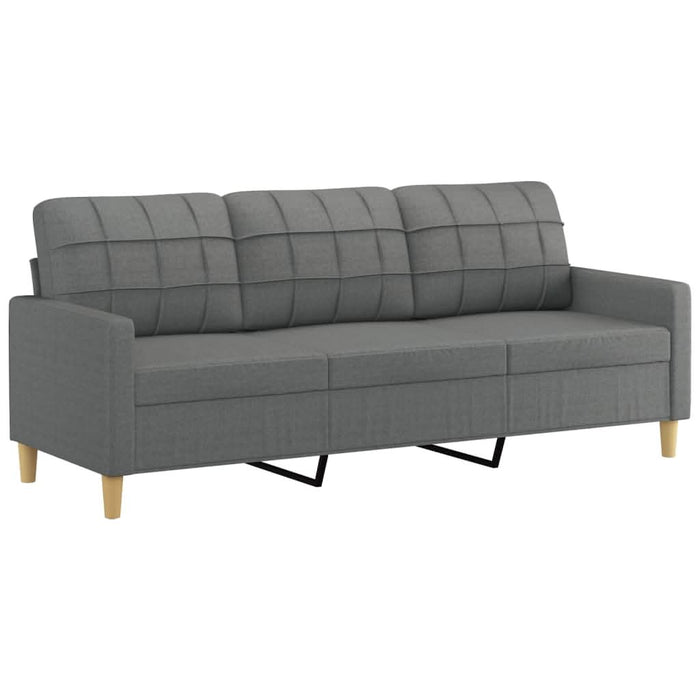 Set de canapele cu perne, 2 piese, gri închis, material textil - WALTI WALTI