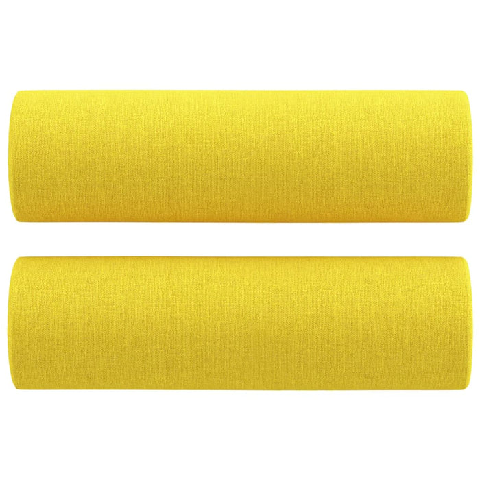 Set de canapele cu perne, 2 piese, galben deschis, textil WALTI