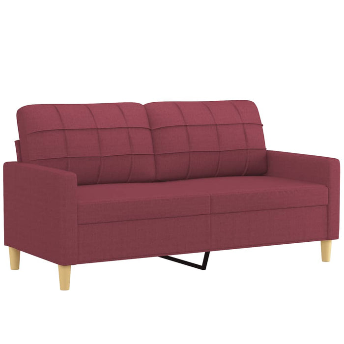 Set canapea cu perne, 2 piese, roșu vin, material textil WALTI
