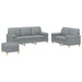 Set de canapele cu perne, 3 piese, gri deschis, textil - WALTI WALTI