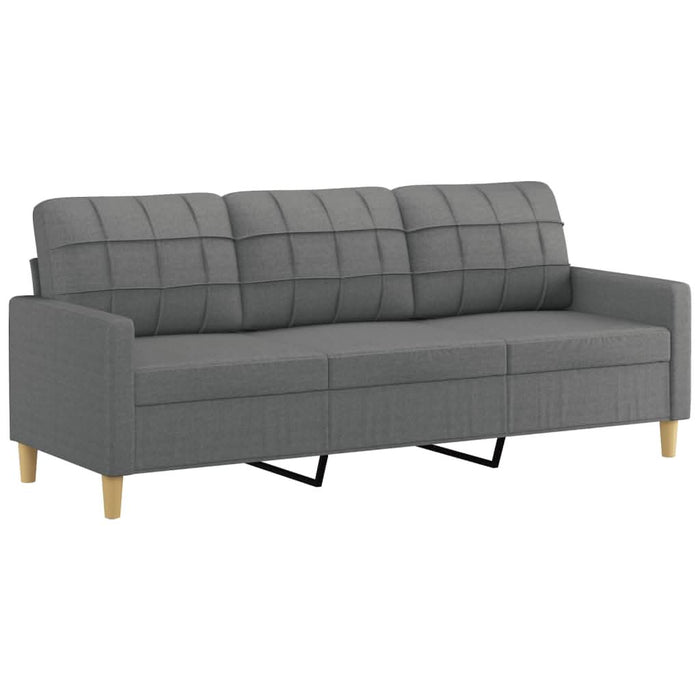 Set de canapele cu perne, 3 piese, gri închis, textil - WALTI WALTI