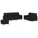 Set de canapele cu perne, 3 piese, negru, textil - WALTI WALTI