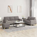 Set de canapele cu perne, 3 piese, gri taupe, textil - WALTI WALTI