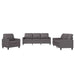 Set de canapele cu perne, 3 piese, gri, piele ecologică - WALTI WALTI