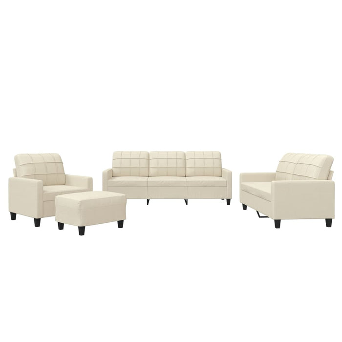 Set de canapele cu perne, 4 piese, crem, piele ecologică - WALTI WALTI