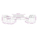 Set de canapele cu perne, 4 piese, crem, piele ecologică - WALTI WALTI