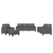 Set de canapele cu perne, 4 piese, gri, piele ecologică - WALTI WALTI