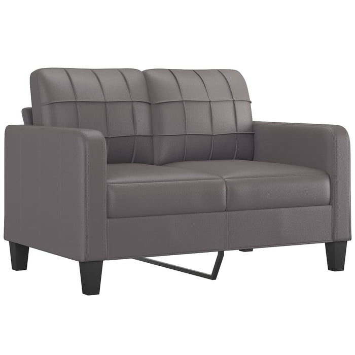 Set de canapele cu perne, 4 piese, gri, piele ecologică - WALTI WALTI