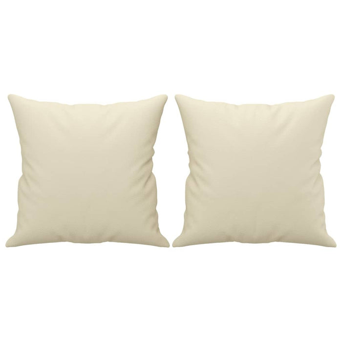 Set de canapele cu perne, 3 piese, crem, piele ecologică - WALTI WALTI