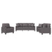 Set de canapele cu perne, 3 piese, gri, piele ecologică - WALTI WALTI