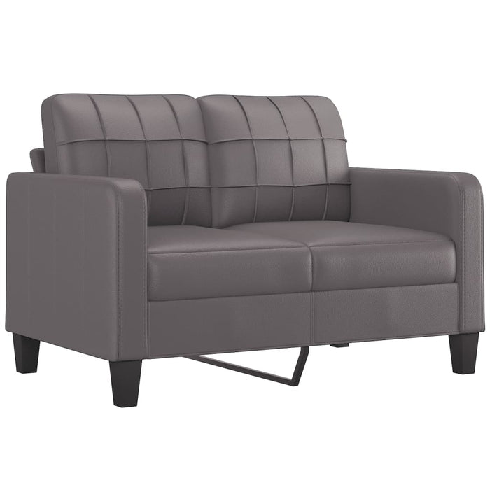Set de canapele cu perne, 3 piese, gri, piele ecologică - WALTI WALTI