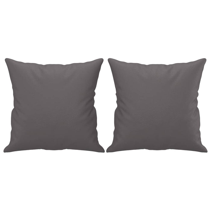 Set de canapele cu perne, 3 piese, gri, piele ecologică - WALTI WALTI