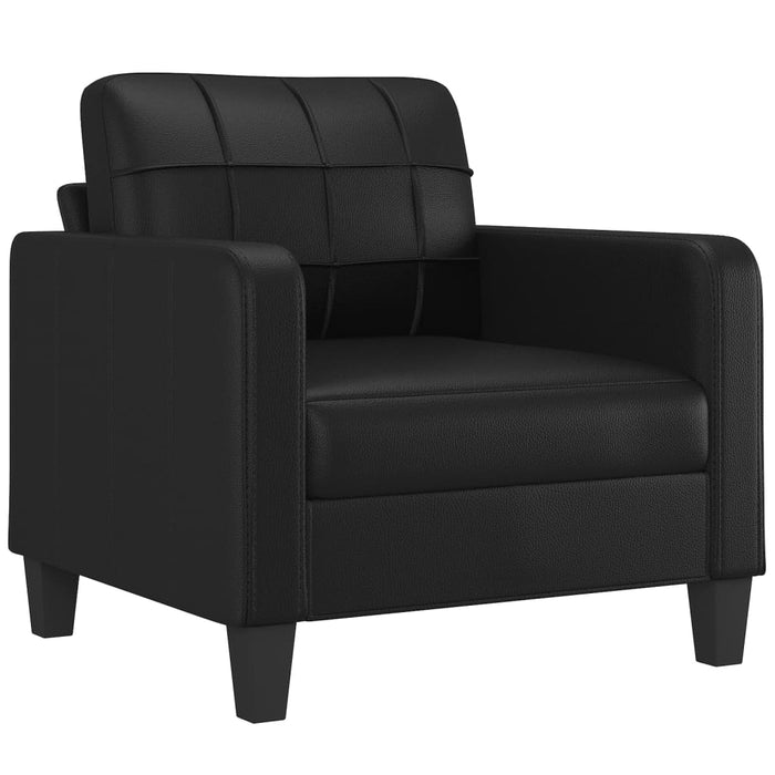 Set de canapele cu perne, 4 piese, negru, piele ecologică - WALTI WALTI