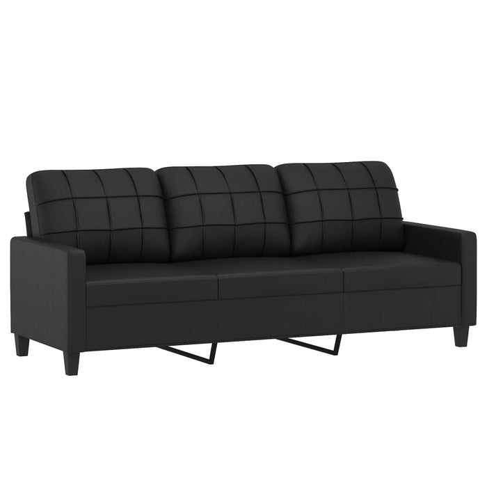 Set de canapele cu perne, 4 piese, negru, piele ecologică - WALTI WALTI