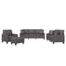 Set de canapele cu perne, 4 piese, gri, piele ecologică - WALTI WALTI