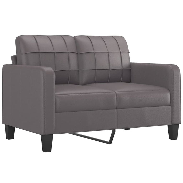 Set de canapele cu perne, 4 piese, gri, piele ecologică - WALTI WALTI